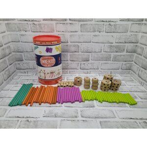 TinkerToys Original Brights Neon 86 Pieces Wooden Teal Purple Lime Orange Girls